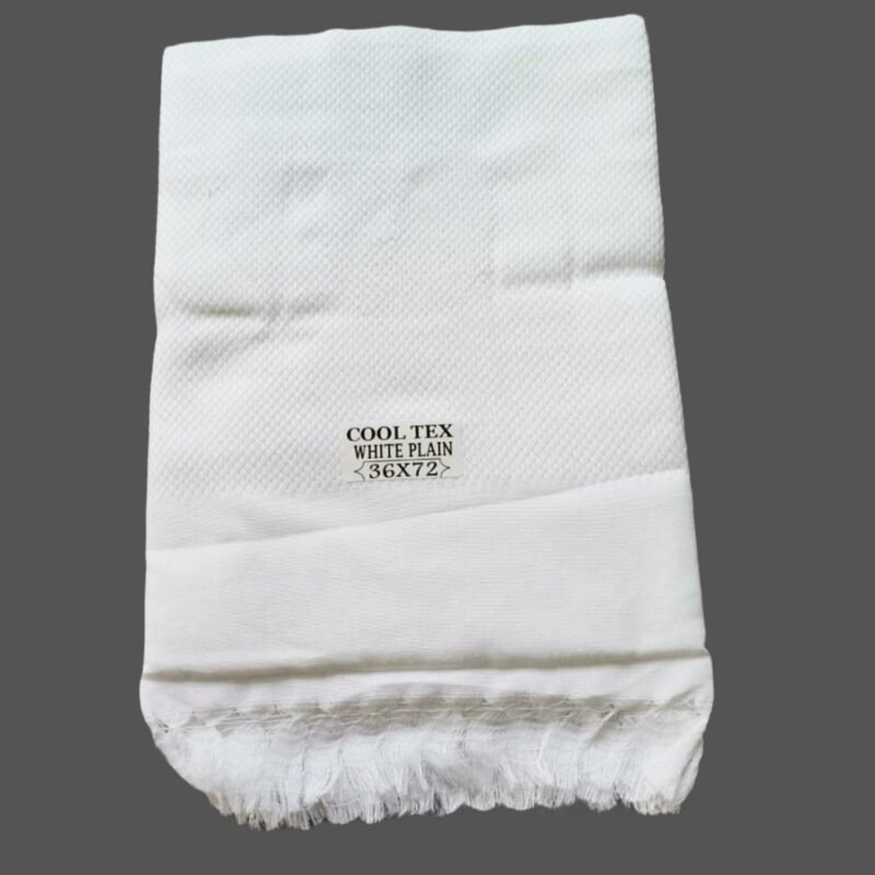 White Cotton Long Bath Towel 36x72 Folded