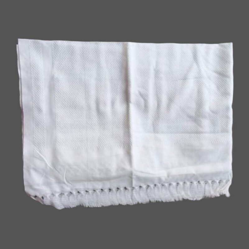 White Cotton Long Bath Towel 36x72 Unfolded1