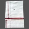 White Cotton Lungi 2 Meters with Maroon border Unfolded
