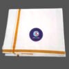 White cotton Dhoti 4 meters with small gold zari border folded