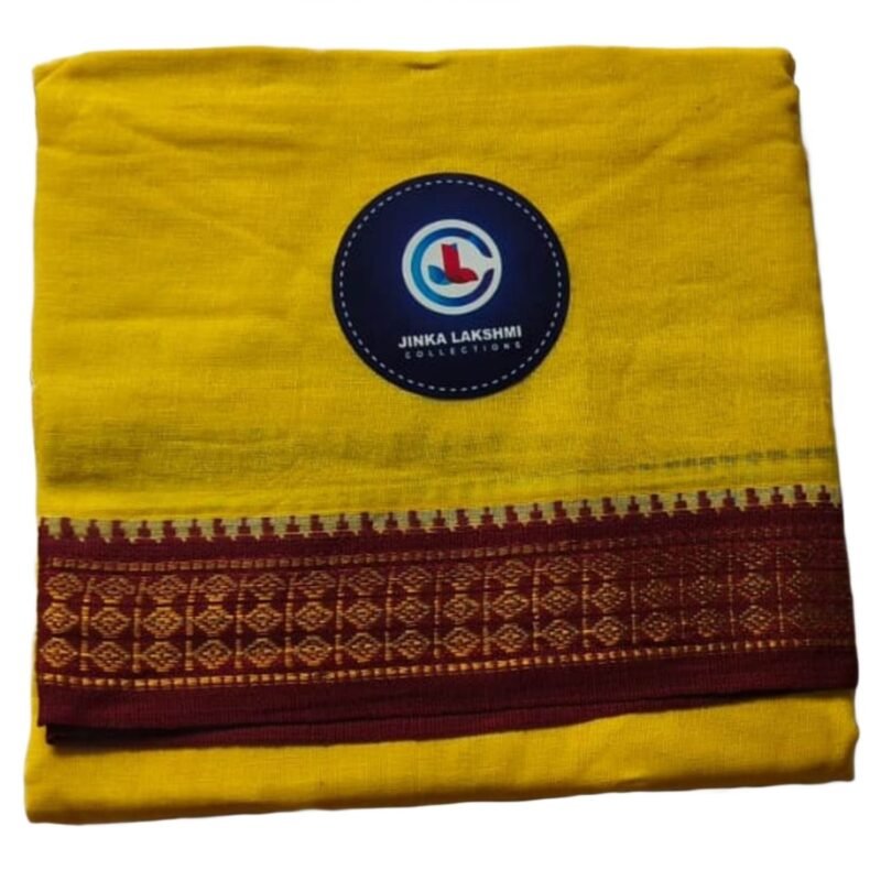 Yellow Cotton Dhoti 9x5 Size Folded