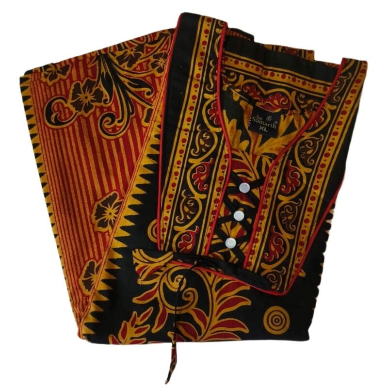 Yellow Cotton Nighty Unfolded