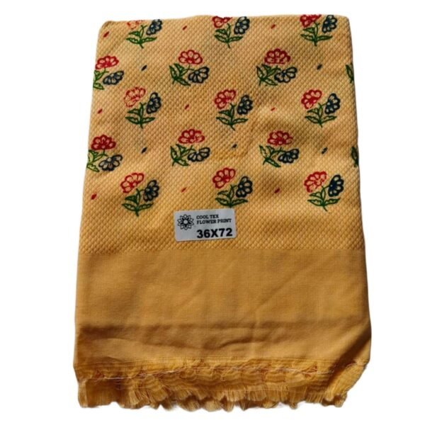 Yellow Cotton Long Bath Towel 36x72 Folded