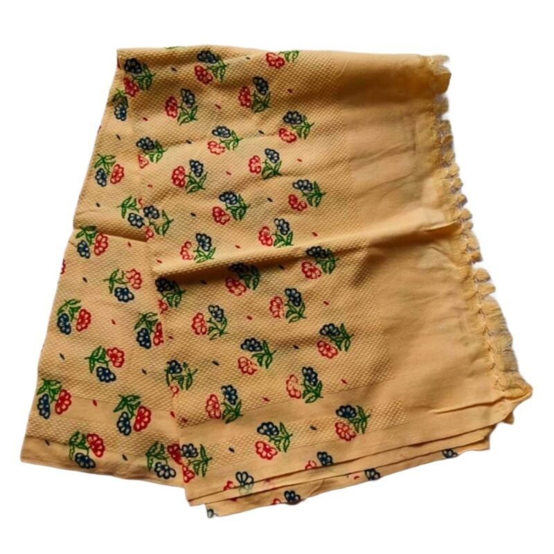 Yellow Cotton Long Bath Towel 36x72 Unfolded