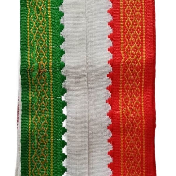 White Orange Cotton Gamcha Angavastram