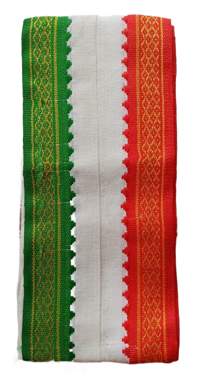 White Orange Cotton Gamcha Angavastram