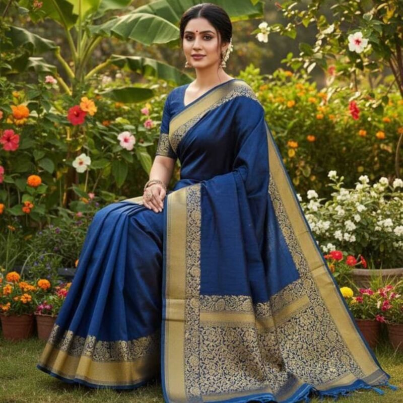 Art Silk Saree With Blouse For Women Model 1 Lifestyle