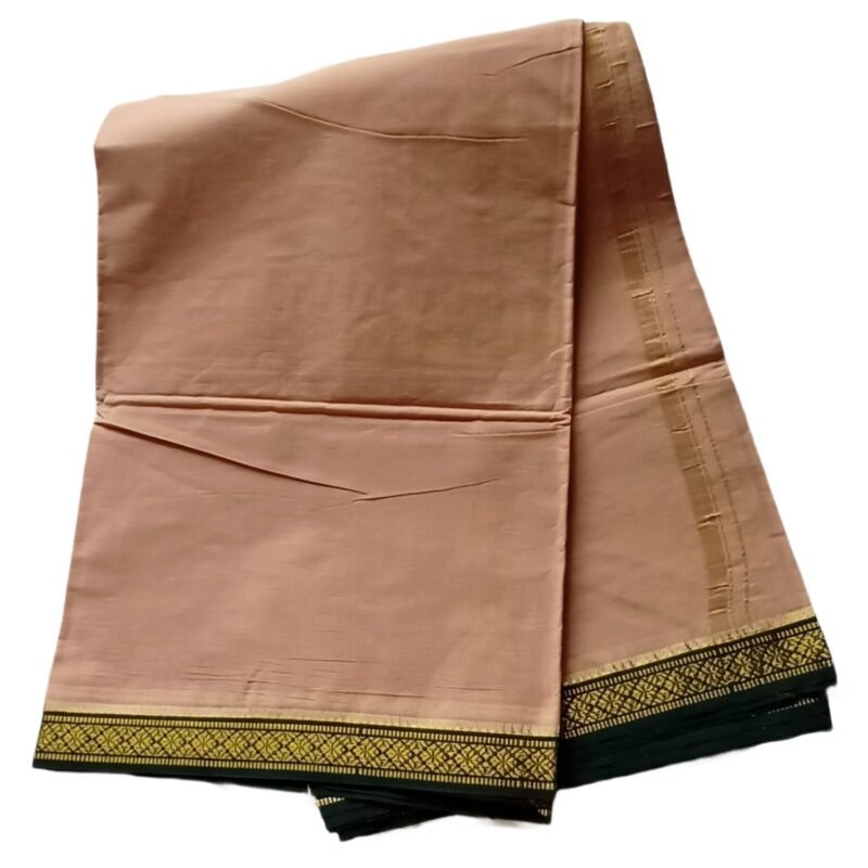 Beige Cotton Dhoti 4 Meters Unstitched Unfolded