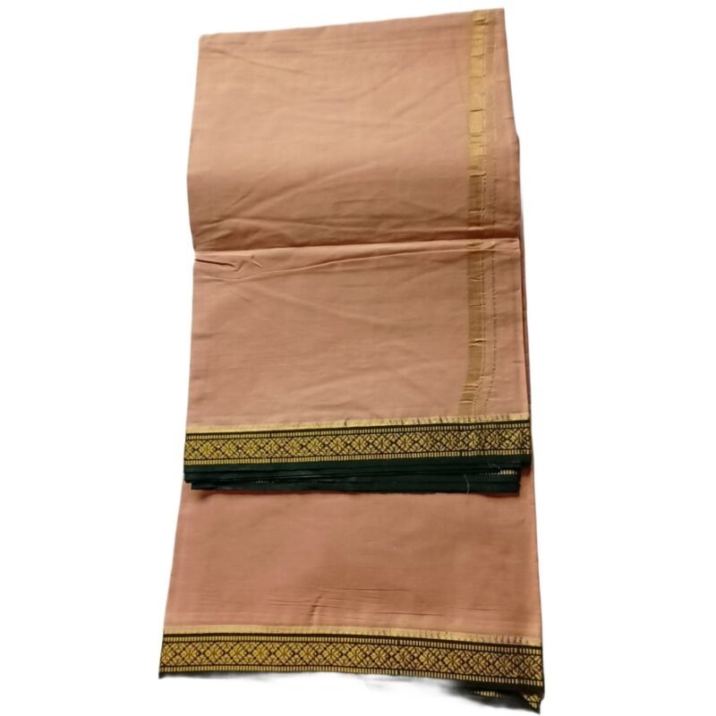 Beige Cotton Dhoti 4 Meters Unstitched Unfolded1