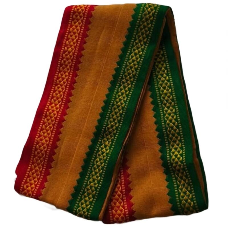 Beige Cotton Gamcha Angavastram Unfolded