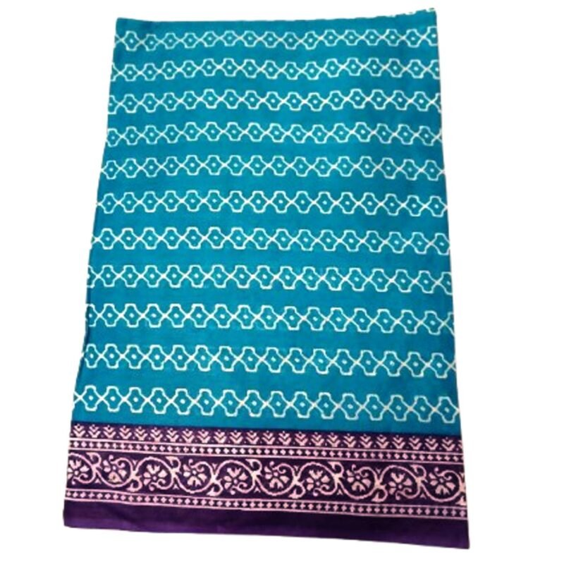 Blue Cotton Saree Folded