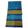 Blue Cotton Saree Unfolded