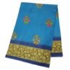 Blue Cotton Saree Unfolded1