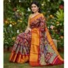 Brasso Chiffon Silk Saree With Blouse For Women Model 3 Lifestyle