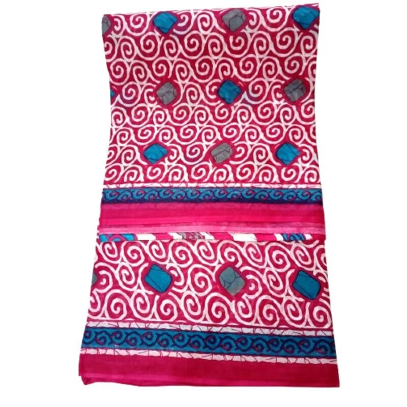 Pink Cotton Saree Unfolded1