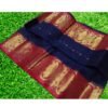 Dark Blue Cotton Saree Unfolded1