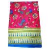 Rani Pink Cotton Saree Folded