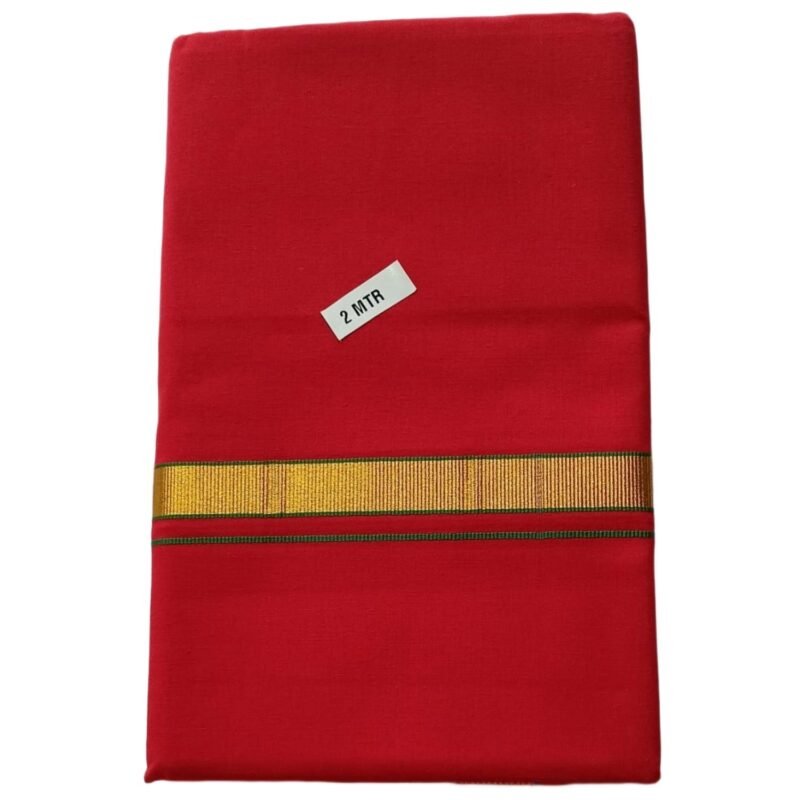 Dark Red Cotton Lungi 2 Meters Unstitched Folded