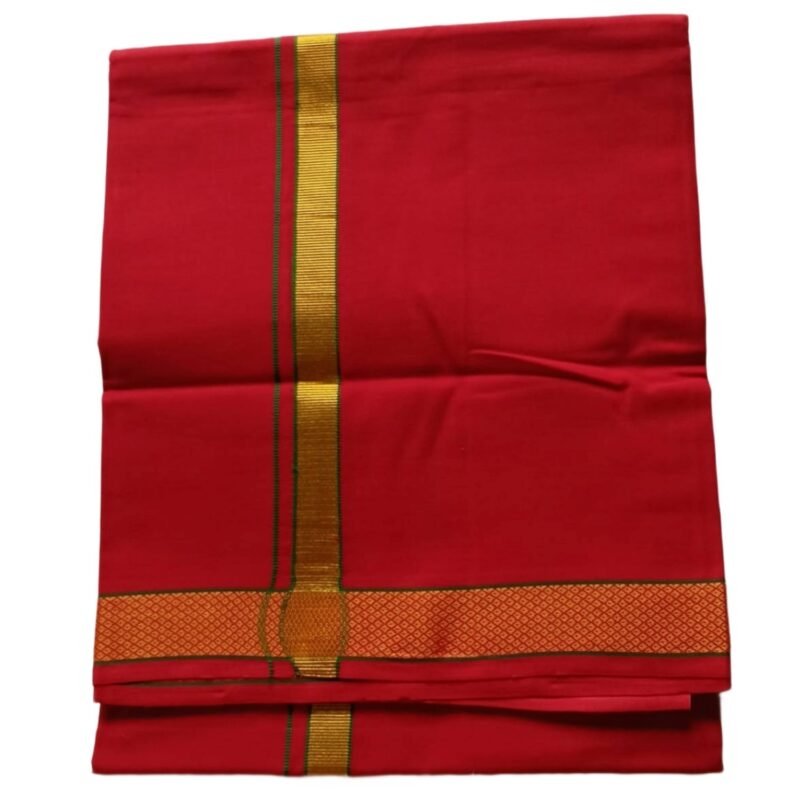 Dark Red Cotton Lungi 2 Meters Unstitched Unfolded