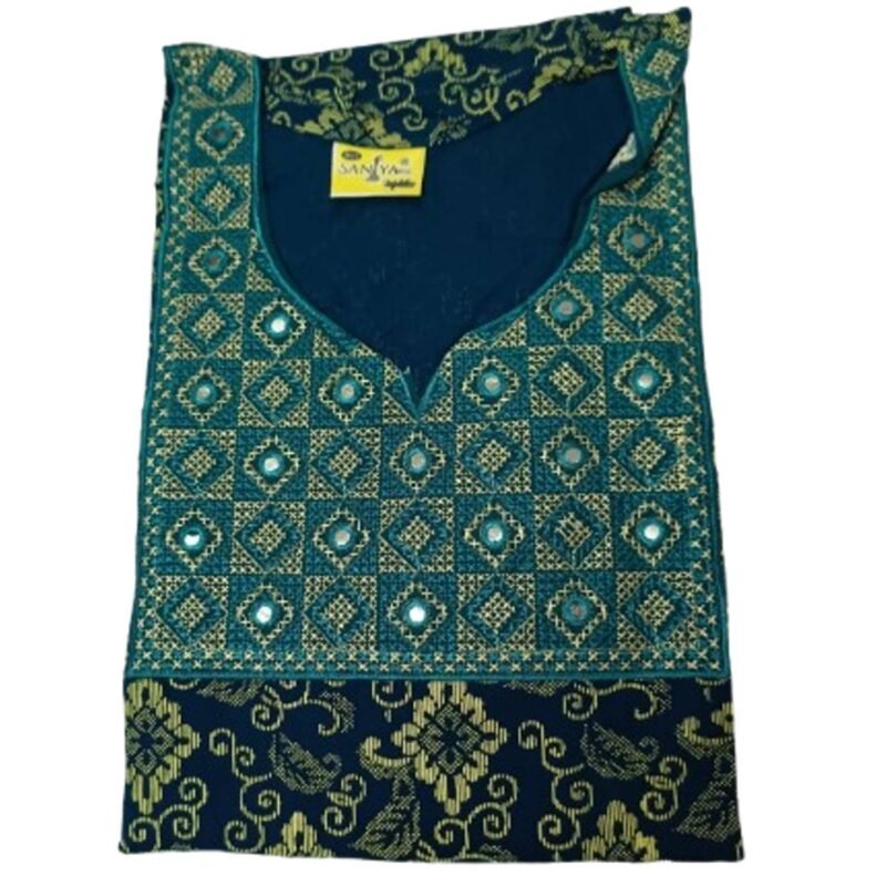 Embroidered Cotton Nighty For Women Folded