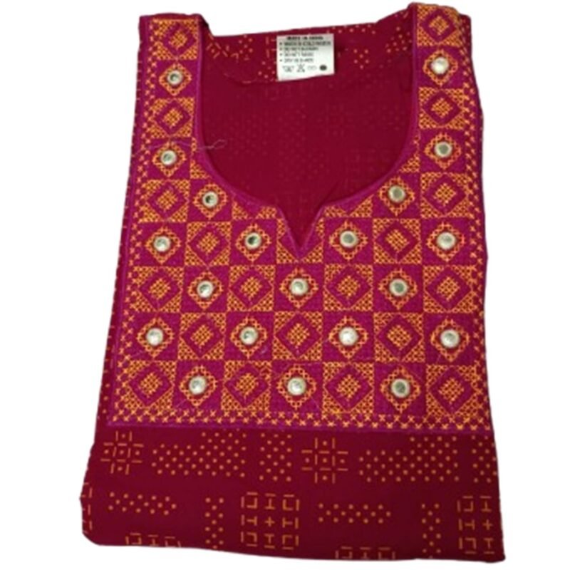 Embroidered Cotton Nighty For Women Folded