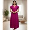 Embroidered Cotton Nighty For Women Model 1 Lifestyle