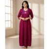 Embroidered Cotton Nighty For Women Model 2 Lifestyle