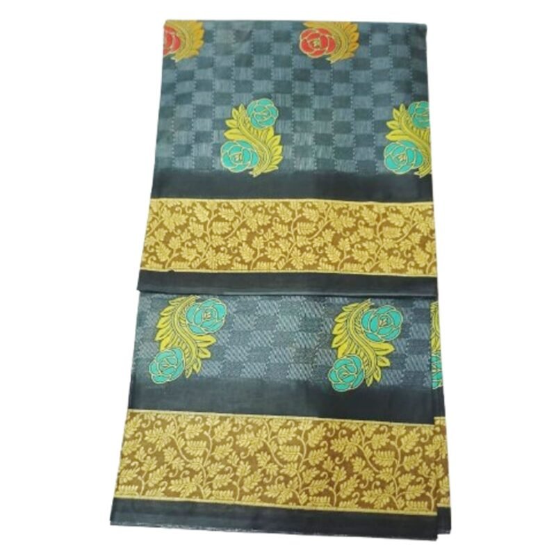 Grey Cotton Saree Unfolded1
