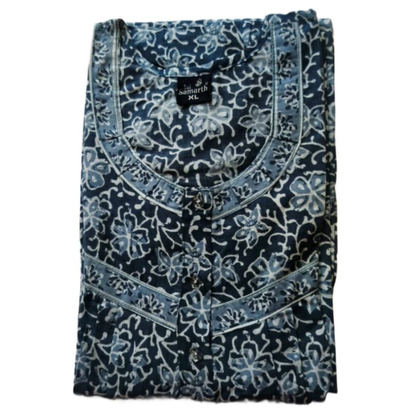 Jyothika Cotton Nighty With Pocket For Women Model 1 Folded