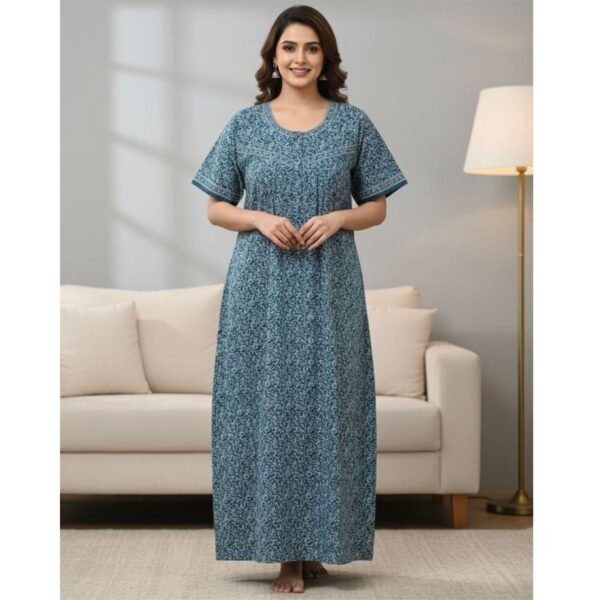 Jyothika Cotton Nighty With Pocket For Women Model 1 Lifestyle