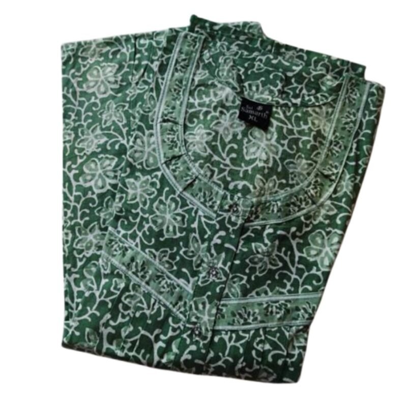 Jyothika Cotton Nighty With Pocket Model 2 Unfolded