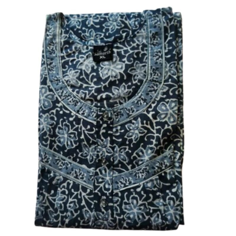 Jyothika Cotton Nighty With Pocket Model 3 Folded