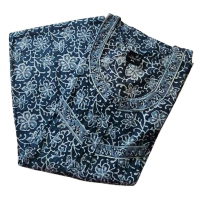 Jyothika Cotton Nighty With Pocket Model 3 Unfolded