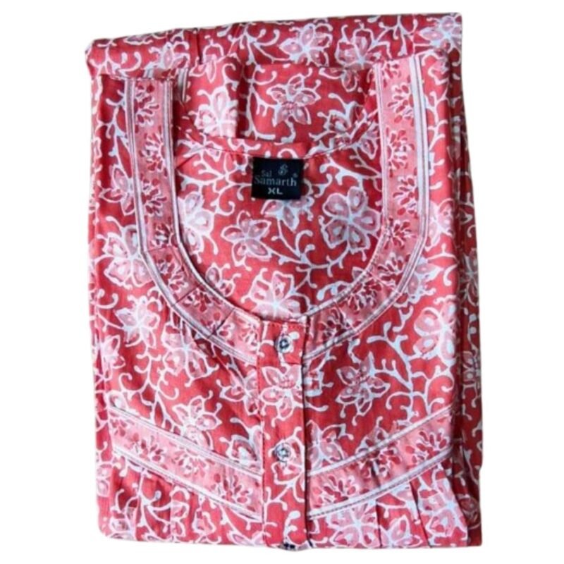 Jyothika Cotton Nighty With Pocket Model 4 Folded
