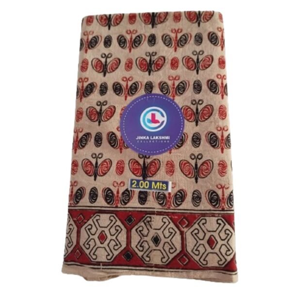 Kalamkari Cotton Lungi 2 Meters Unstitched Design 13 Folded