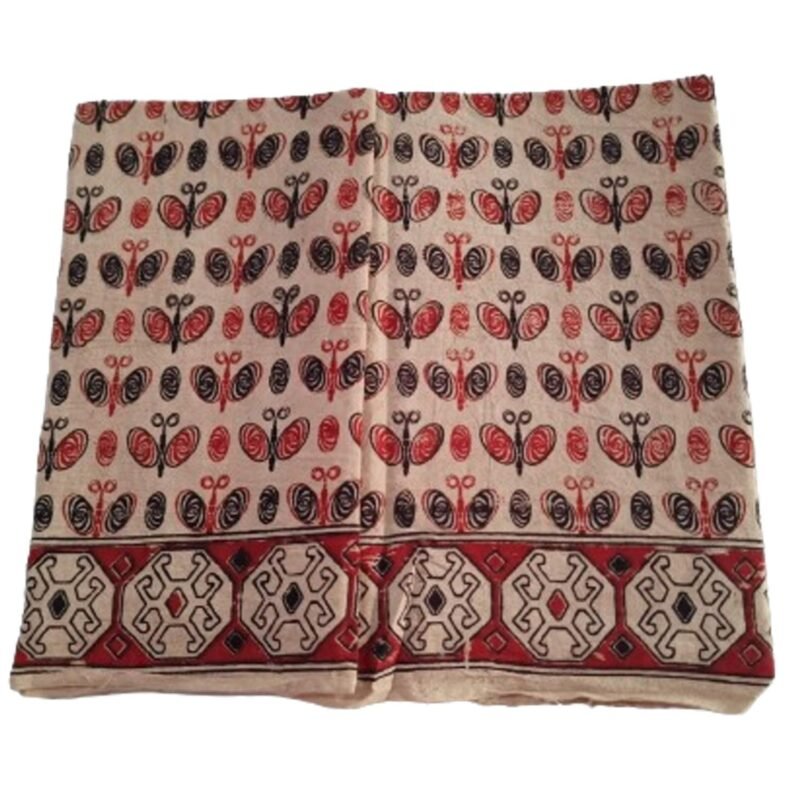 Kalamkari Cotton Lungi 2 Meters Unstitched Design 13 Unfolded
