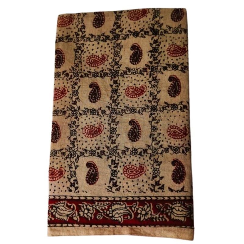 Kalamkari Cotton Lungi 2 Meters Unstitched Design 18 Folded