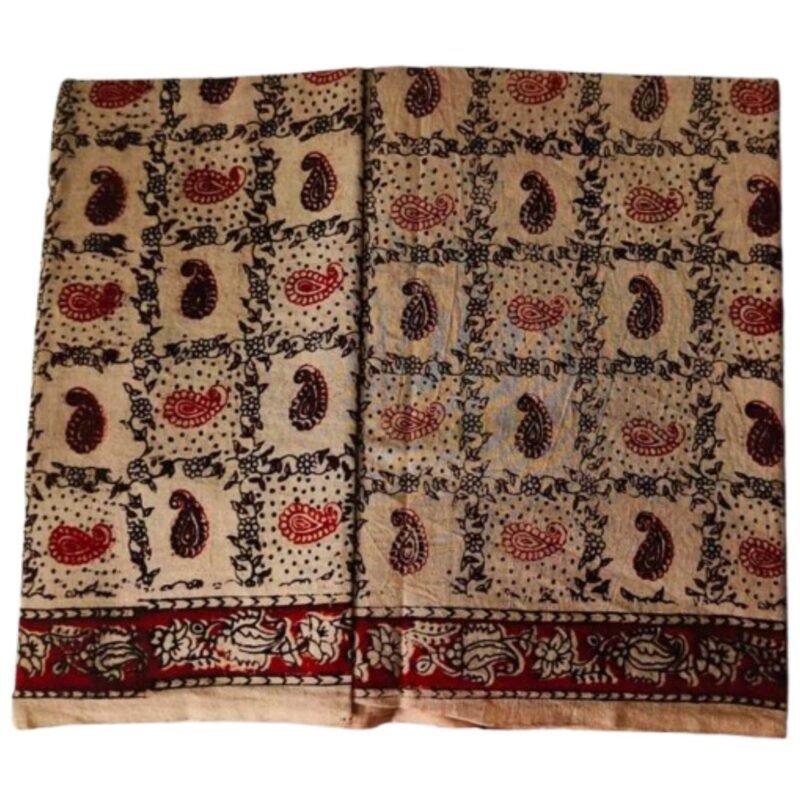 Kalamkari Cotton Lungi 2 Meters Unstitched Design 18 Unfolded