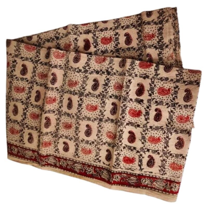 Kalamkari Cotton Lungi 2 Meters Unstitched Design 18 Unfolded1