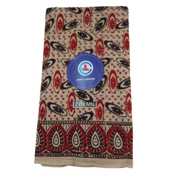 Kalamkari Cotton Lungi 2 Meters Unstitched Design 15 Folded