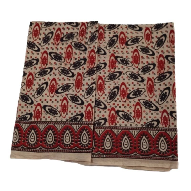Kalamkari Cotton Lungi 2 Meters Unstitched Design 15 Unfolded