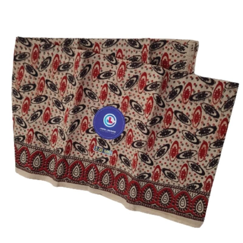 Kalamkari Cotton Lungi 2 Meters Unstitched Design 15 Unfolded1