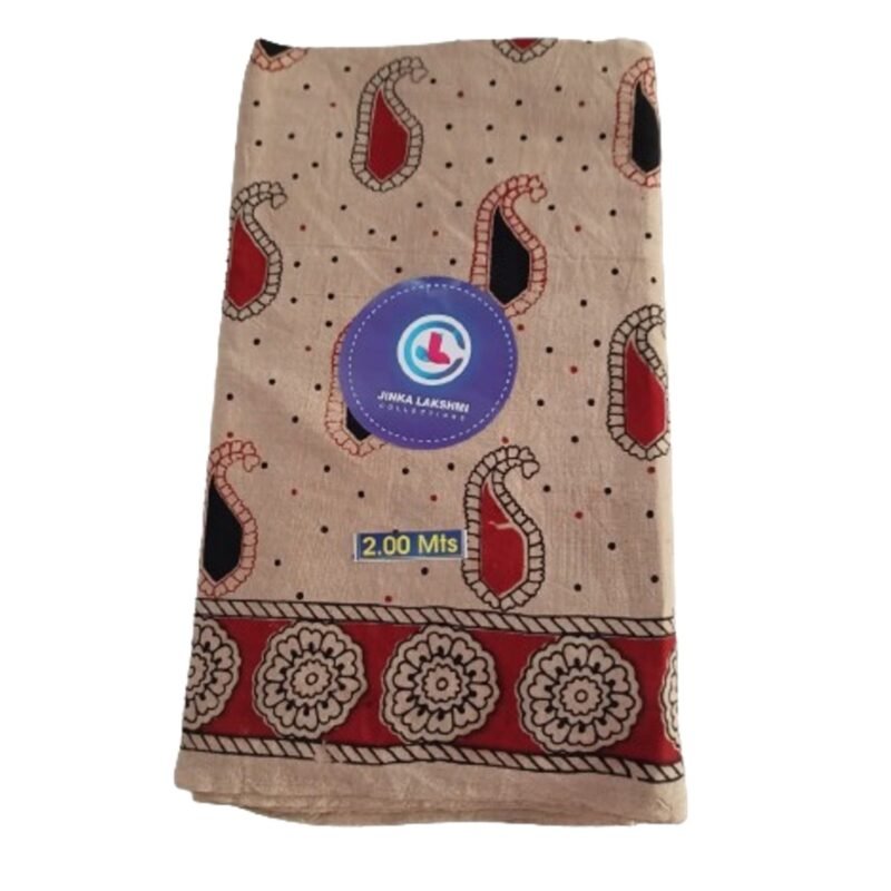 Kalamkari Cotton Lungi 2 Meters Unstitched Design 14 Folded