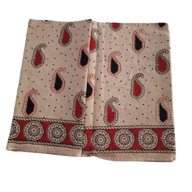 Kalamkari Cotton Lungi 2 Meters Unstitched Design 14 Unfolded