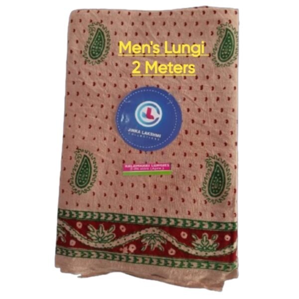 Kalamkari Cotton Lungi 2 Meters Unstitched Design 15 Folded