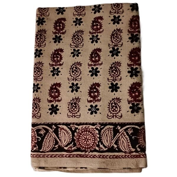 Kalamkari Cotton Lungi 2 Meters Unstitched Design 16 Folded