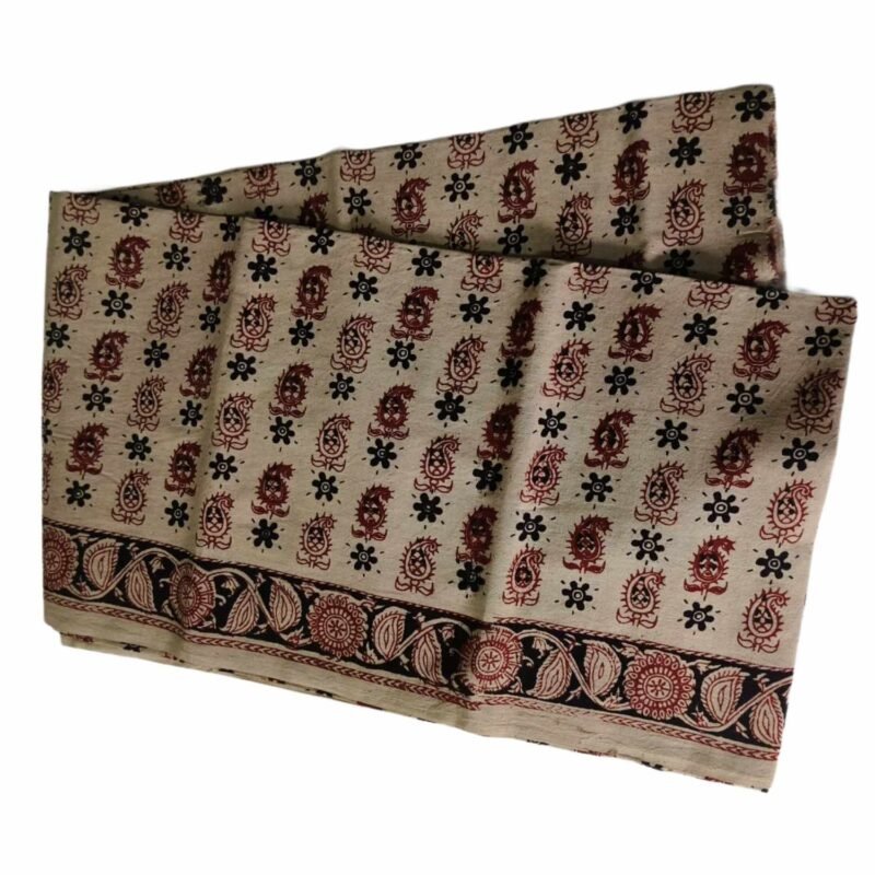 Kalamkari Cotton Lungi 2 Meters Unstitched Design 16 Unfolded1