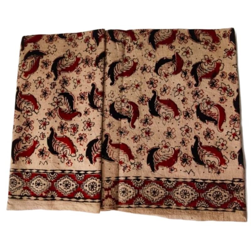 Kalamkari Cotton Lungi 2 Meters Unstitched Design 17 Unfolded