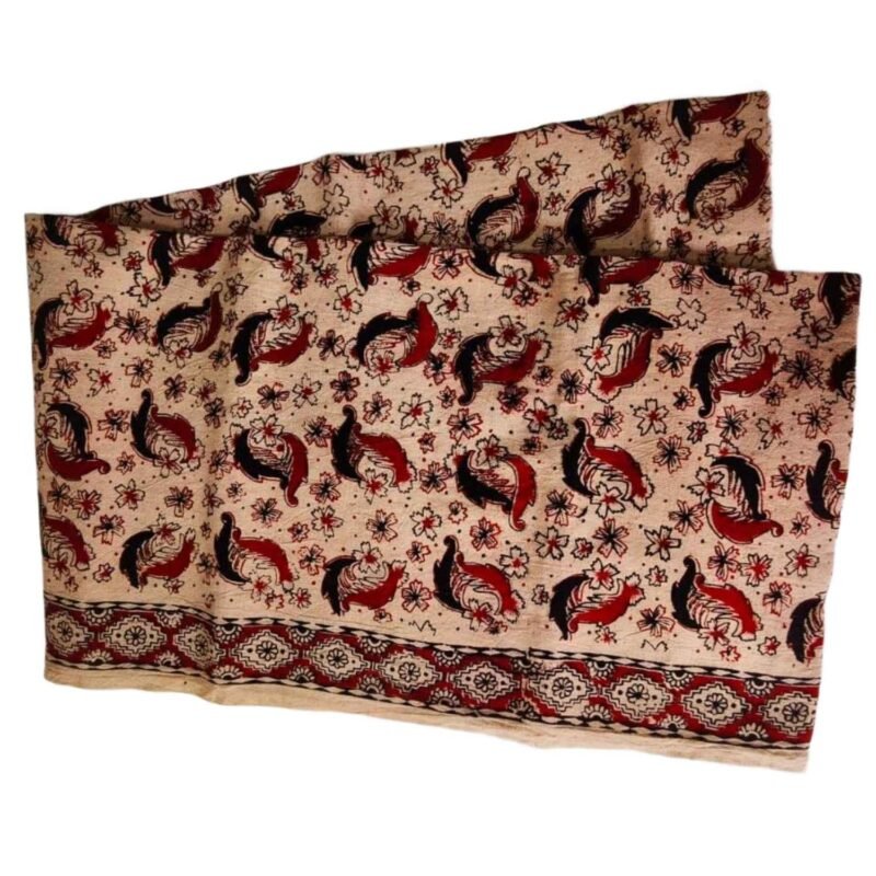 Kalamkari Cotton Lungi 2 Meters Unstitched Design 17 Unfolded1