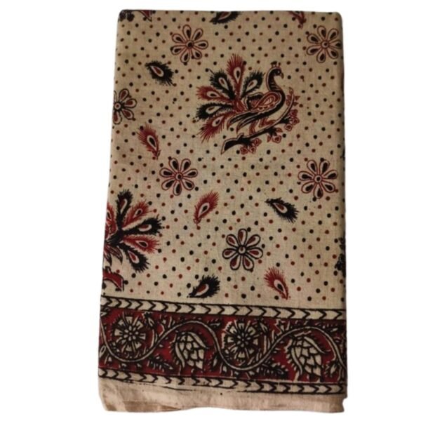 Kalamkari Cotton Lungi 2 Meters Unstitched Design 19 Folded